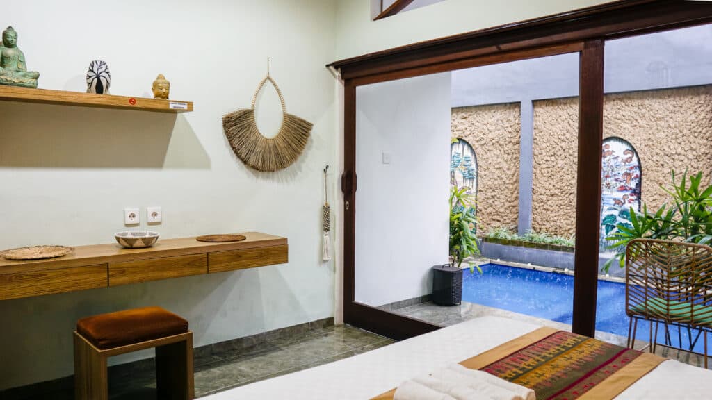 Pondok Pekak guesthouse room with garden view